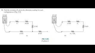 Physics Help Find the resistance R given the ohmmeter reading for each configuration of Fig 595 [upl. by Arihat]