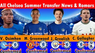 See ALL 23 CHELSEA Confirmed Latest TRANSFER News amp Rumors  Transfer Targets 2024 With Osimhen [upl. by Asiuol]