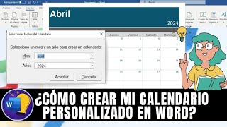 COMO CREAR MI CALENDARIO PERSONALIZADO EN WORD [upl. by Banky518]