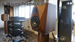 Diapason Adamantes V bookshelf speakers  Audio Exklusiv P8S CD Player [upl. by Clothilde]