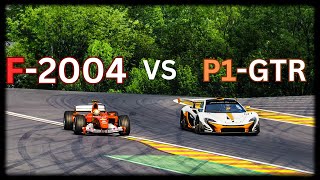 McLaren P1 GTR vs Ferrari F2004  Assetto Corsa [upl. by Seuqram]