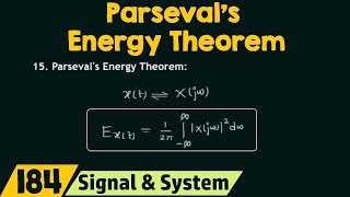 Parsevals Energy Theorem [upl. by Ozner]