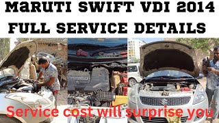 Maruti Swift vdi full service detailsRoutine serviceService parts amp parts cost👍🏻👍🏻 [upl. by Jayne]