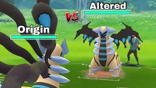 😯Shiny altered giratina vs shiny origin giratina  NEVER SEEN BATTLE  pokemon go [upl. by Nahtnoj772]