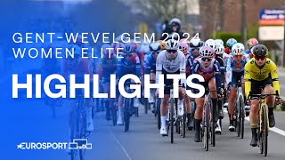 AMAZING SPRINT 📸  GentWevelgem 2024 Womens Race Highlights  Eurosport Cycling [upl. by Wonacott]