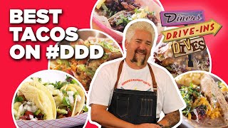 Top 10 Taco Videos on DDD with Guy Fieri  Diners DriveIns and Dives  Food Network [upl. by Suiramad55]