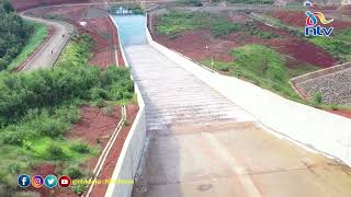 Drone Shots Karimenu II Dam finally starts spilling after filling to capacity [upl. by Featherstone69]