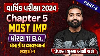 Std 11 BA Final Exam Imp Part 2 2024  Dhoran 11 BA Ch 5 ધંધાકીય વ્યવસ્થાનાં imp Mayur sir [upl. by Refinneg]