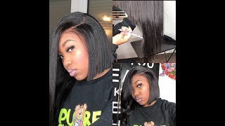 Asymmetrical bob on a full lace wig [upl. by Rebak]