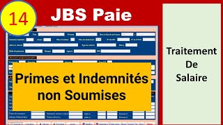 14  Bulletin de Paie  Primes et Indemnités non Soumises [upl. by Ahsieki]