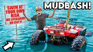 FLOATING MY FOURWHEELER ACROSS LAKE MUD BASH 2023 [upl. by Monroe]