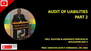 AP Audit of Liabilities Part 2 Ref Applied Auditing Book  Asuncion Ngina amp Escala [upl. by Audras]