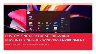 Customizing Desktop Settings and Personalizing Your Windows Environment  Digital Literacy Course [upl. by Pennie]