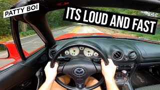 240 WHP Turbo NB Miata POV Straight Pipe [upl. by Acinelav]