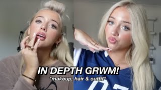 IN DEPTH GRWM make up hair outfit [upl. by Horten357]