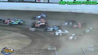 August 3 2024 IMCA Modifieds Highlights Grays Harbor Raceway [upl. by Aeduj1]