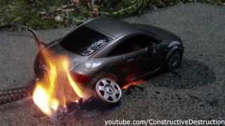 RC car burnout ends in flames [upl. by Karney61]