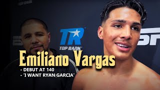 EMILIANO VARGAS CALLS OUT RYAN GARCIA ‘ANY WEIGHT’ 👀💨 [upl. by Adirehs631]