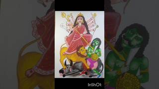 Easy DurgaMa drawing byMillIESartandcraft durgamaa durgapuja2024 trandingshorts youtube [upl. by Ahcas]