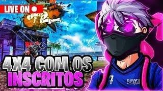 4X4 COM INSCRITOS 🔴FREE FIRE AO VIVO 🔴 CODIGO DE EQUIPE COM CHAT 🔴REACTS DO CHAT [upl. by Robert]