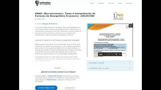 UNAD  Macroeconomía  Tarea 4 Interpretación de Factores de Desequilibrio Económico ¡SOLUCIÓN [upl. by Chaddy]