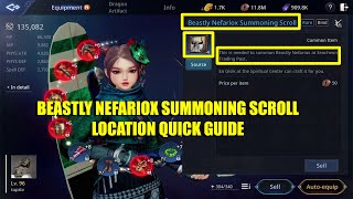 MIR 4  BEASTLY NEFARIOX SUMMONING SCROLL LOCATION [upl. by Anilatsyrc481]