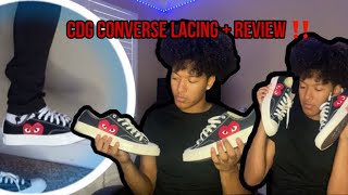 CDG x Converse Low 2 Ways How to Lace Them  Review 🔥 [upl. by Wivinah290]