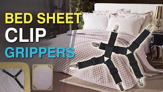 How to Keep Fitted Sheets On Bed  Bed Sheet Suspenders  TheEliteTrends [upl. by Acilegna]