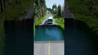 Bus vs huge water pit 22  carsvsrpothole beamngpotholes massivepotholes deepwaterbeamngdrive [upl. by Anaj42]