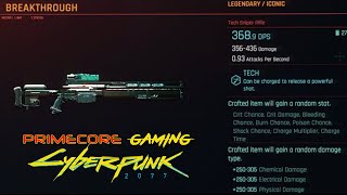 Games Cyberpunk 2077 Get your LegendaryIconic Tech Sniper Rifle Breakthrough Location [upl. by Marylou]