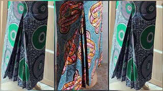 How To Sew 2 Corners Slit Skirt With Inner Back Pleats No Cutting 2 Pieces Slit Skirt [upl. by Ynnij]