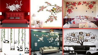 Tree wall painting designWall Painting designs ideasbedroomliving room [upl. by Lonni]