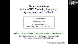 New Connections to the AMPL Modeling Language Spreadsheets and Callbacks [upl. by Jara]