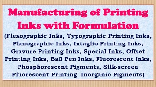 Manufacturing of Printing Inks with Formulation [upl. by Lleynad]