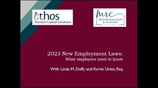 2023 New Employment Laws What Employers Need to Know Recorded December 1 2022 [upl. by Adalai874]