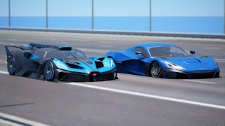 1000KMH Bugatti Bolide vs Rimac Nevera  DRAG amp TRACK RACE [upl. by Lark]