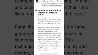 How Does Parallelism Improve Sentence Flow [upl. by Ecnar]