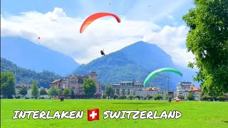 Interlaken🇨🇭Switzerland  Paragliding  Interlaken  THE CAPITAL OF ADVENTURE 🪂4K [upl. by Esinet]