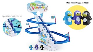 3 Penguin Slide Toy Set Funny Automatic StairClimbing Cartoon Race Track Set Toy for Kids Fun [upl. by Noda500]