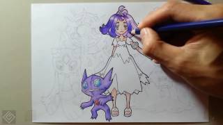 Elite Four Acerola Pokemon Sun and Moon  Speed Drawing  Labyrinth Draw [upl. by Chimene205]