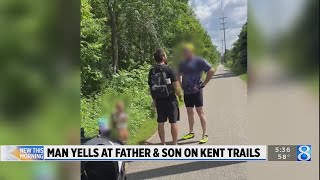 Video shows cyclist tell dad to put his toddler on a leash on Kent Trails [upl. by Sirahc516]