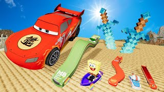 Unusual Cars Pixar Long amp short Big amp small McQueen Mater Chiko Thomas BeamNGDrive [upl. by Auhs807]