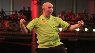 NINEDARTER  Michael van Gerwen v Steve Beaton With Hilarious Andrew Flintoff Commentary [upl. by Enahsal953]