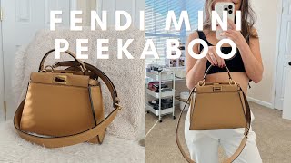 meet my first FENDI handbag  mini peekaboo in beige ft MERIT [upl. by Oneg]