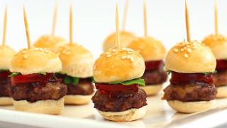 How To Make Mini Hamburgers  Finger Food Video Recipe [upl. by Ansel71]