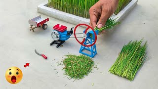 diy tractor diesel engine chaff cutter machine science projectsanocreator sunfarming7533 [upl. by Ardnekal]