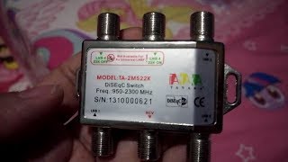 DiSEqC Switch 5x1 5 LNB 1 Receiver Tanaka 2M522K [upl. by Kassandra]