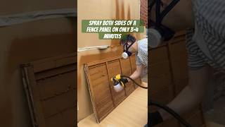 How to paint both sides of a fence panel in 3 minutes Wagner electric fence sprayer [upl. by Atener811]