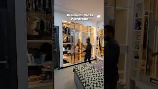 Premium glass wardrobeinteriors wardrobes wardrobedesign glass profilelight trending like [upl. by Reffinej]