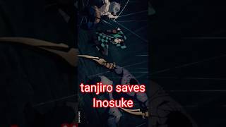 inosuke saves tanjiro from killing himself Demon Slayer 😈😈shortsshortsvideoanimedemonslayeredit [upl. by Pratt464]